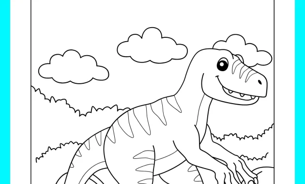 Lembar Mewarnai Dinosaurus Lembar Mewarnai Dinosaurus