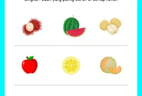 1. Worksheet Anak Seri Buah-buahan Worksheet Anak Seri Buah-buahan