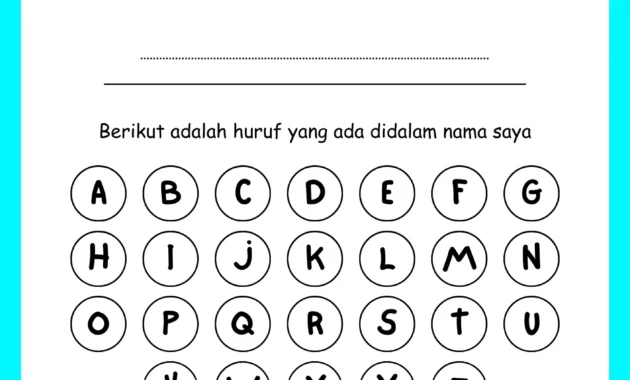 Worksheet Anak Seri Alphabet Worksheet Anak Seri Alphabet